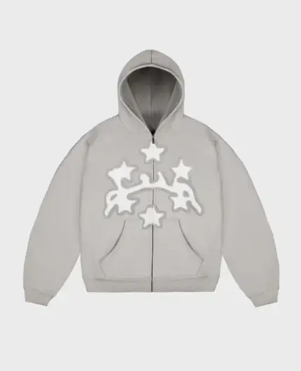 Divin By Divin Grey Stars Zip Hoodie